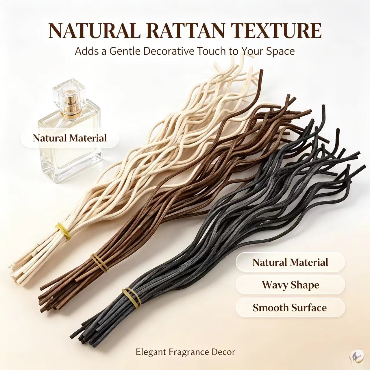 20Pcs Long Wavy Rattan Reed Di - огляд і ціна Home Fragrance Premium