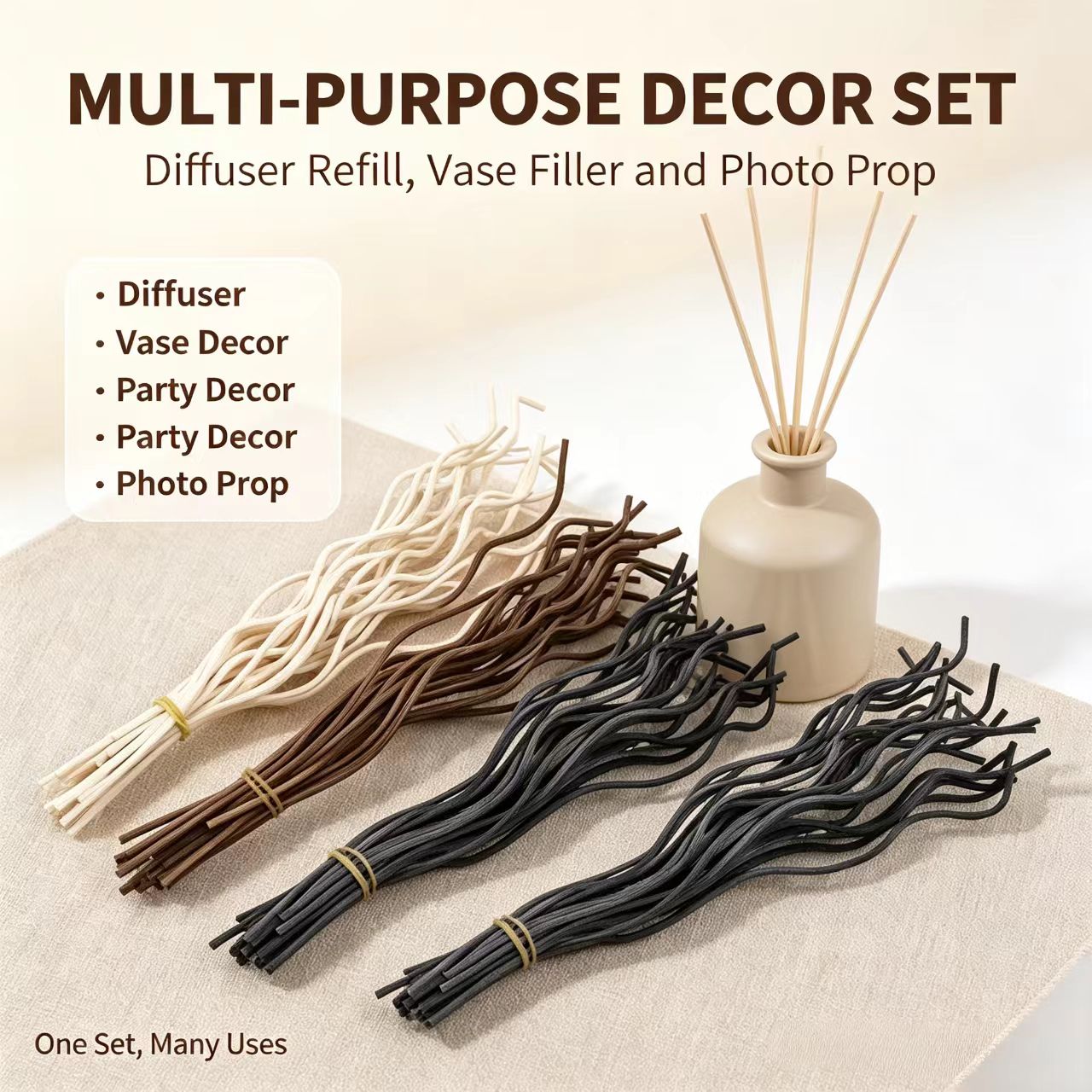 20Pcs Long Wavy Rattan Reed Di - огляд і ціна Home Fragrance Premium